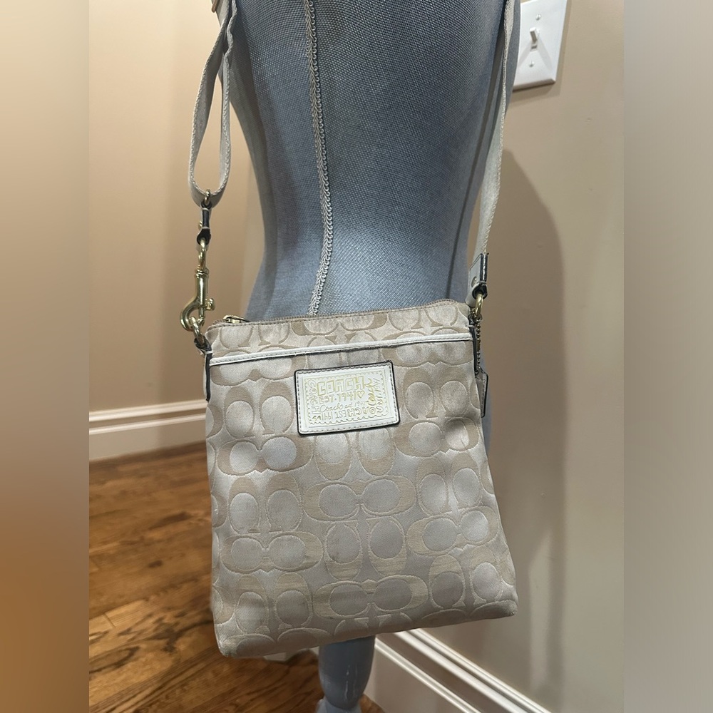 Coach Poppy Tan and Metallic Crossbody